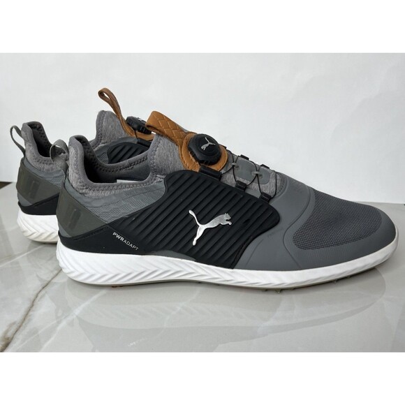 PUMA Men Sz Us 11.5 Ignite Pwradapt Caged Disc Golf Shoe Grey Sneakers - Picture 2 of 9